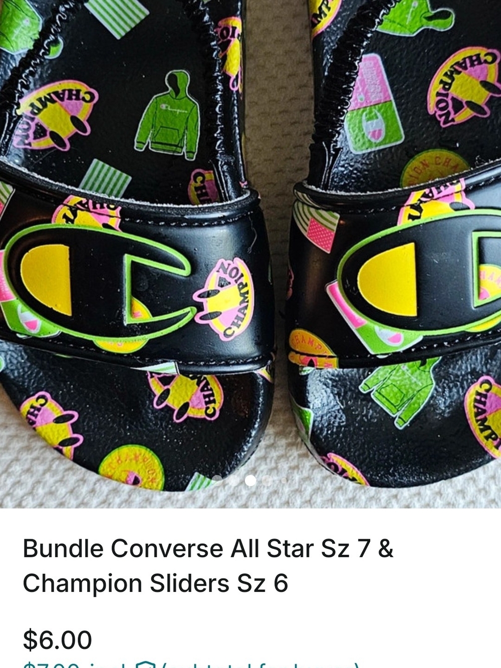 Shoe Bundle 4pr Champion Sz 6 & Converse, Stride Rite & Carters Sz 7 - Picture 12 of 12